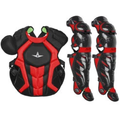 All-Star System7 Axis NOCSAE Adult Baseball Catcher's Gear Set -Baseball Gear Store all star s7ancplga nvygld 91389.1678170498