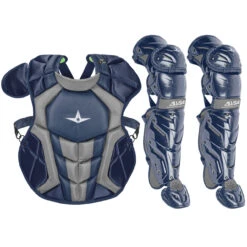 All-Star System7 Axis NOCSAE Intermediate Baseball Catcher's Gear Set -Baseball Gear Store all star s7ancplgi nvy 64156.1674473304