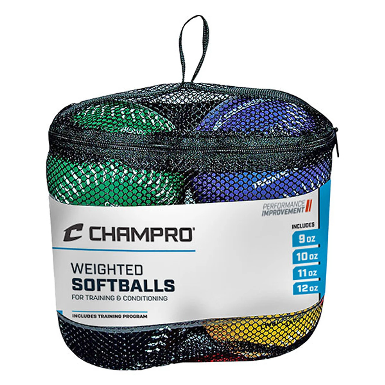Champro 9oz-12oz Weighted Training Softball Set - 4-Pack 2 Champro 9oz-12oz Weighted Training Softball Set - 4-Pack - Image 2