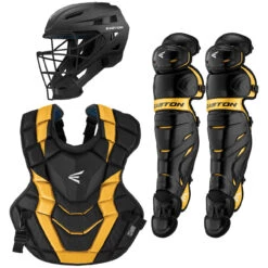 Easton Elite X Adult Baseball Catcher's Package -Baseball Gear Store easton elitexset blkgld 09541.1668444302