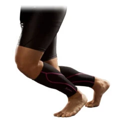 Phiten X30 Titanium Compression Calf Sleeves - Pair -Baseball Gear Store phiten x30calfslv blkpnk 85383.1677401533