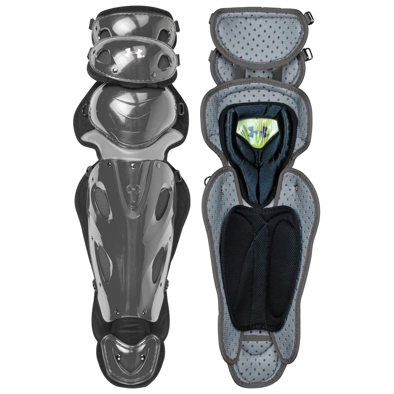 Under Armour UA Pro 4 Adult 16.5 Inch Baseball Catcher's Leg Guards 2 Under Armour UA Pro 4 Adult 16.5 Inch Baseball Catcher's Leg Guards - Image 2