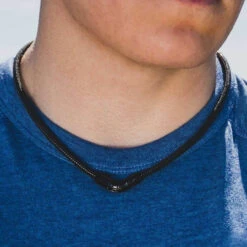 Phiten X50 V-Edge Titanium Necklace -Baseball Gear Store x50 v edge metalic black 96595.1548199832.1024 64117.1677866384